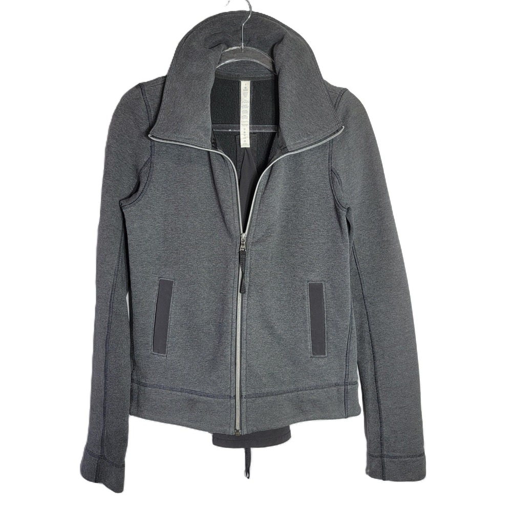 Lululemon Athletica Womens En Route Jacket 8 Charcoal Grey‎ Full Zip